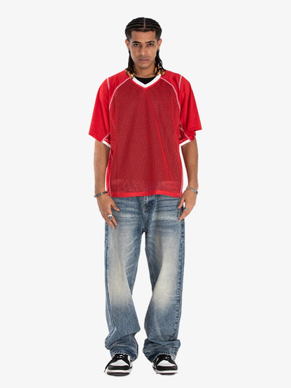 300G Jade Pattern Dyeing Mesh T-Shirt Breathable Quick-Dry Sports Tee for Men?