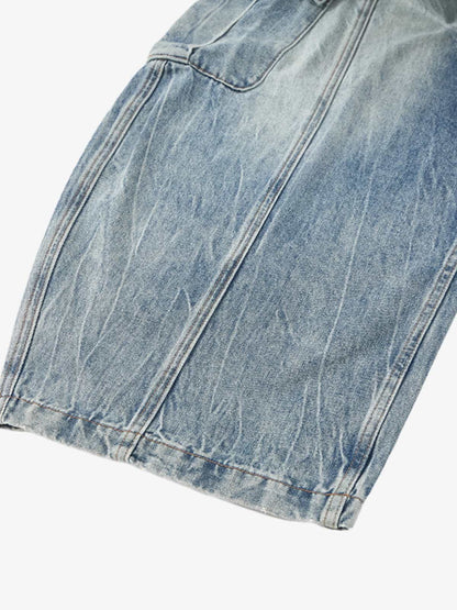 Wide-Leg Denim Trousers with Unique Patchwork Design for Modern Fashionistas 