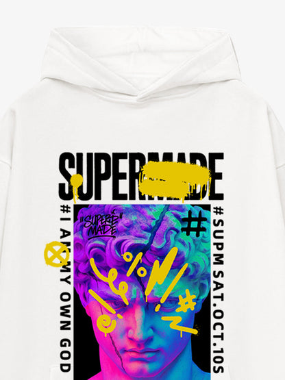 Thesupermade Cyberpunk Graffiti David Statue Hooded Sweatshirt 