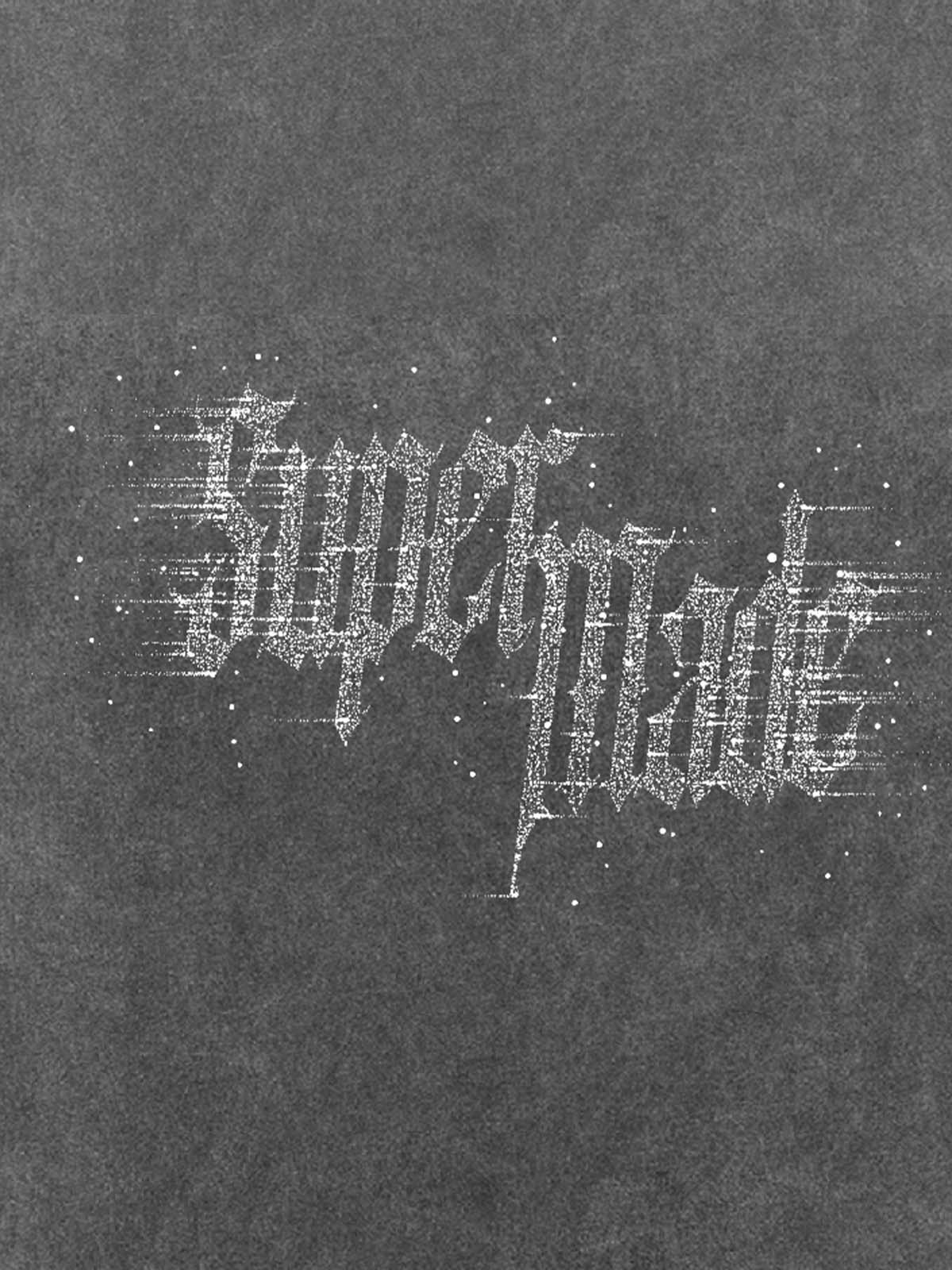 THE SUPERMADE Imitation Diamond Effect LOGO Graphic Tee with Bold Typography Design 