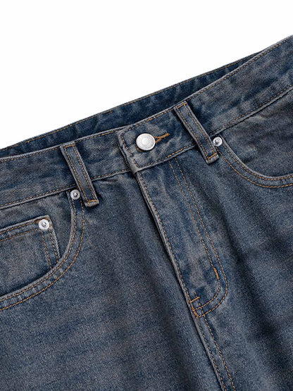 Wasteland Style Ink Splash Baggy Jeans 