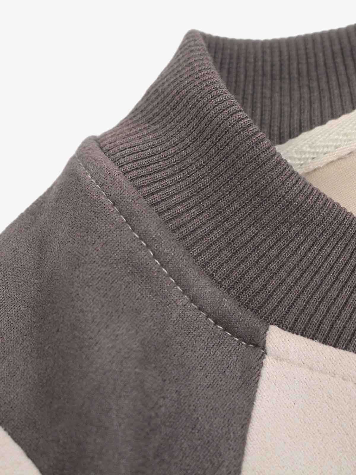 Suede-Touch Embroidered Sport Color-Block T-Shirt