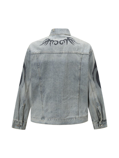 Retro Washed Totem Denim Jacket 
