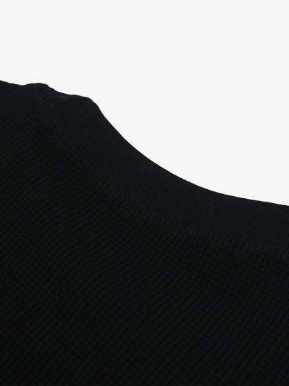 Cotton Waffle Knit Graphic T-Shirt with The Supermade Records Print for Men?