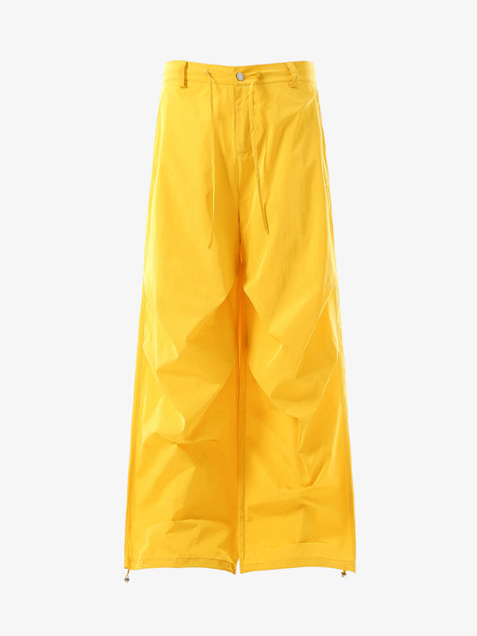 Vintage Drawstring Draped Embroidered Wide Leg Pants 