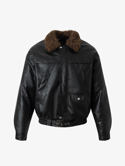 Winter-Ready Corduroy Jacket with Faux Fur Trim for Men 