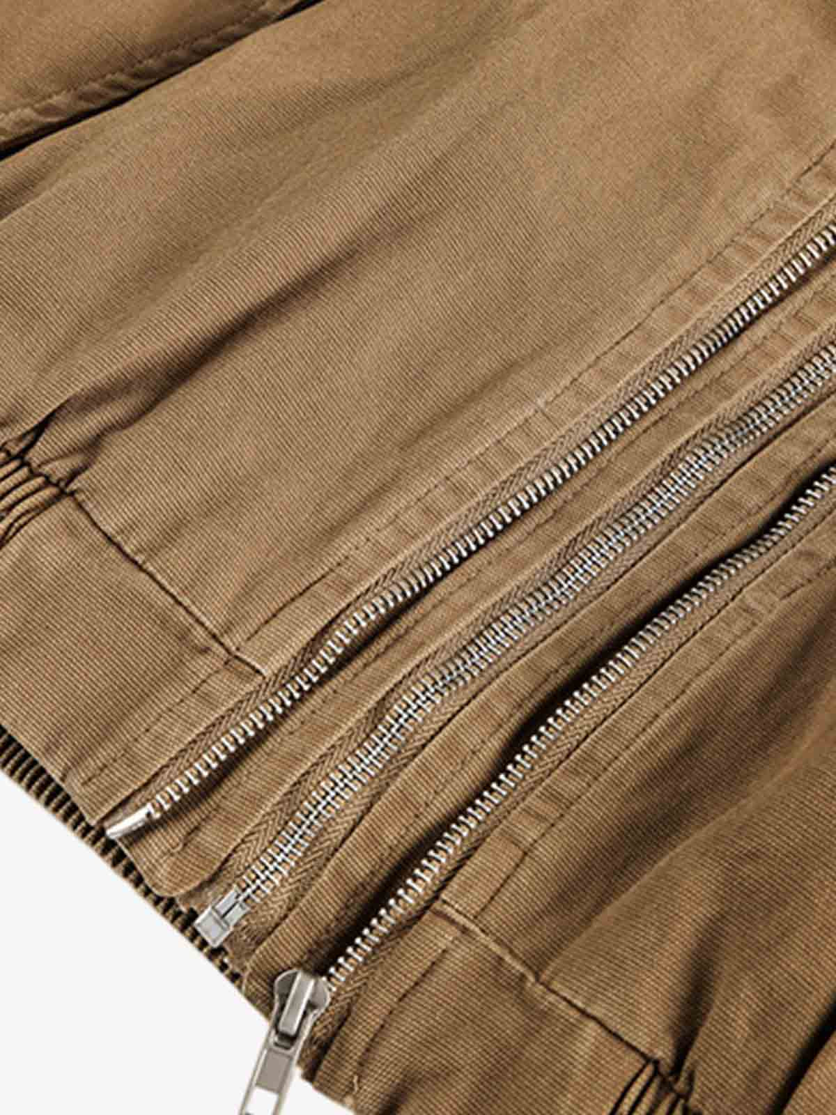 Hooded Workwear Multi Pocket Zip Jacket