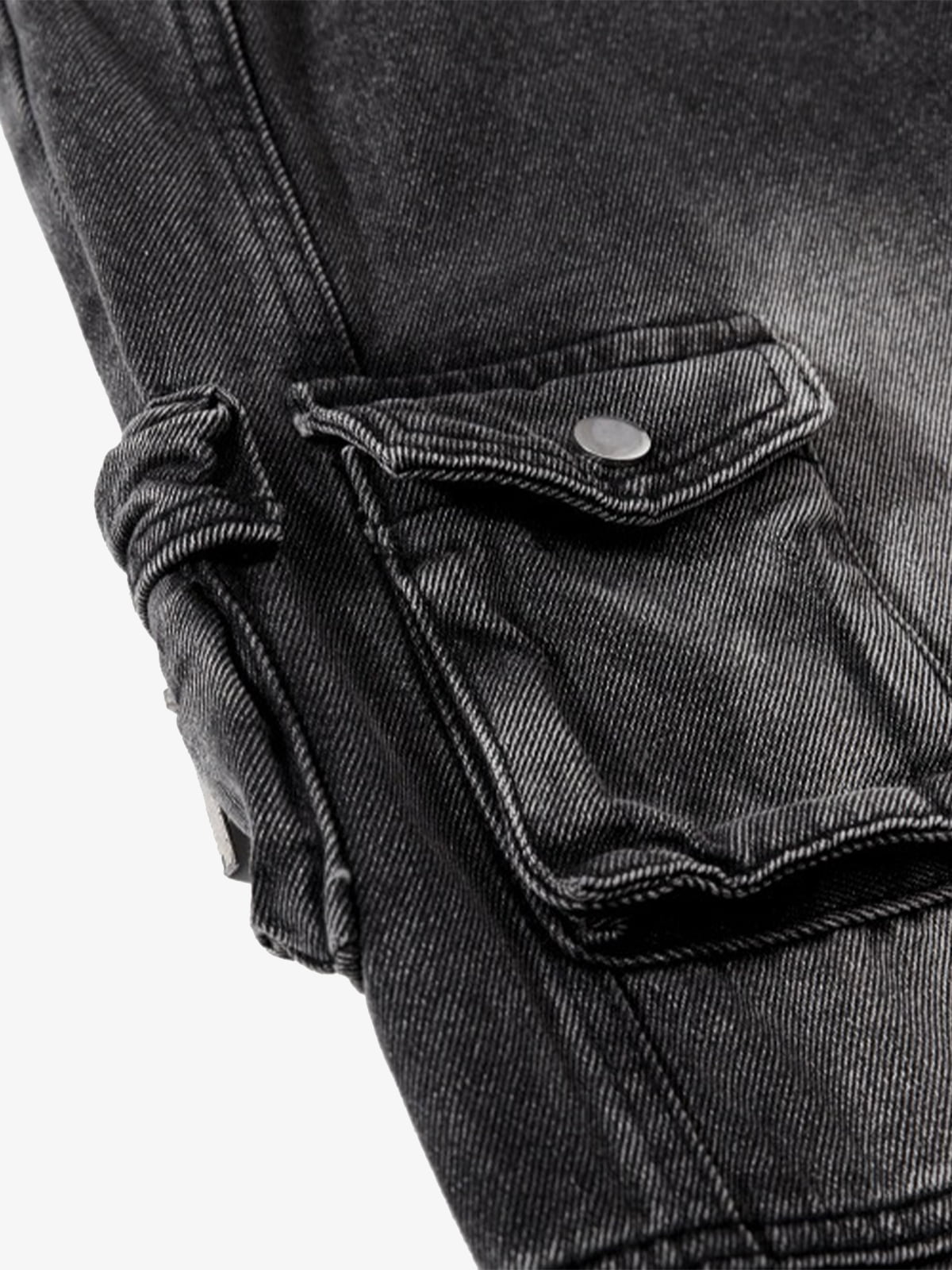 Oversized Vintage Cargo Pants with Multiple Pockets and Adjustable Straps 