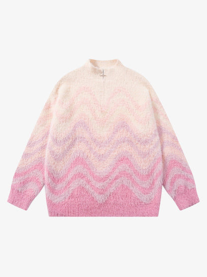 Cozy Pink Patterned Sweater for Women - Perfect for Fall and Winter Outfits 