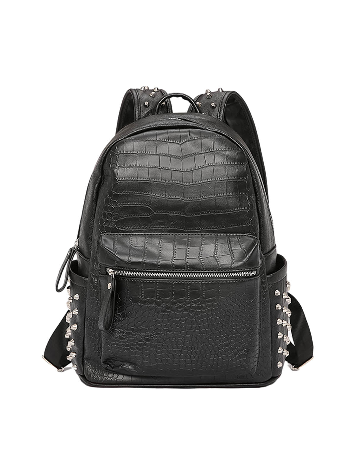 Rivet Crocodile-Print Backpack - 2464