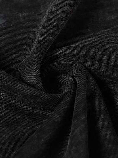 Denim Blend Oversized T-Shirt with Asymmetrical Hem and Patchwork Design?