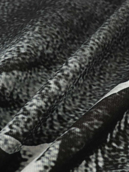 Black Printed Denim Wide-Leg Pants with Gothic Art Design for Men and Women 