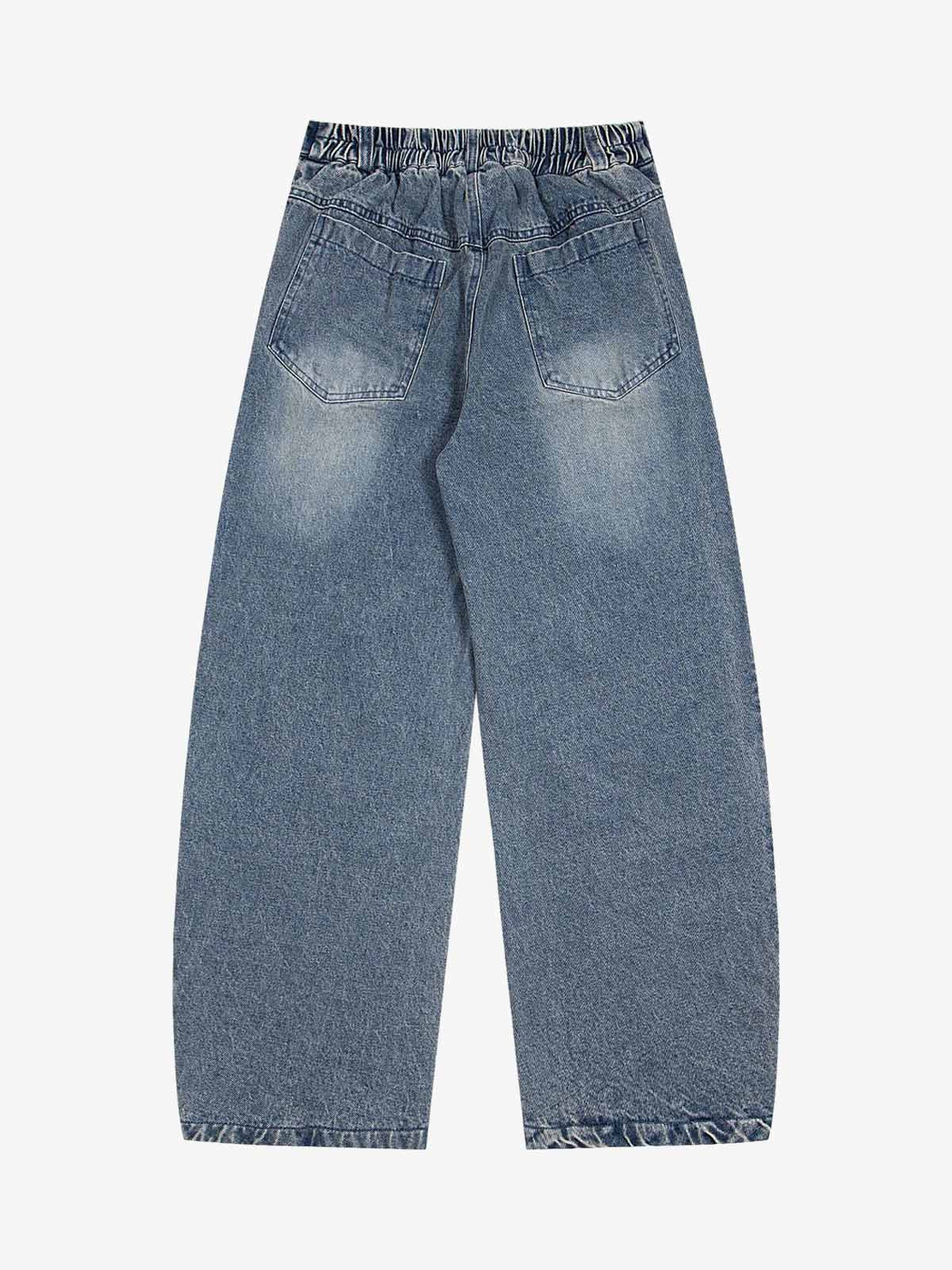 Hand-Painted Denim Jeans with Whimsical Designs for Women 