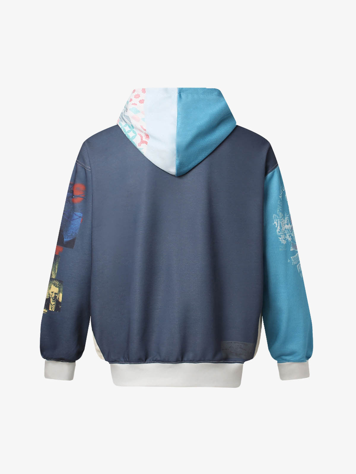 Stylish Graphic Hoodie with Unique Patchwork Design for Men