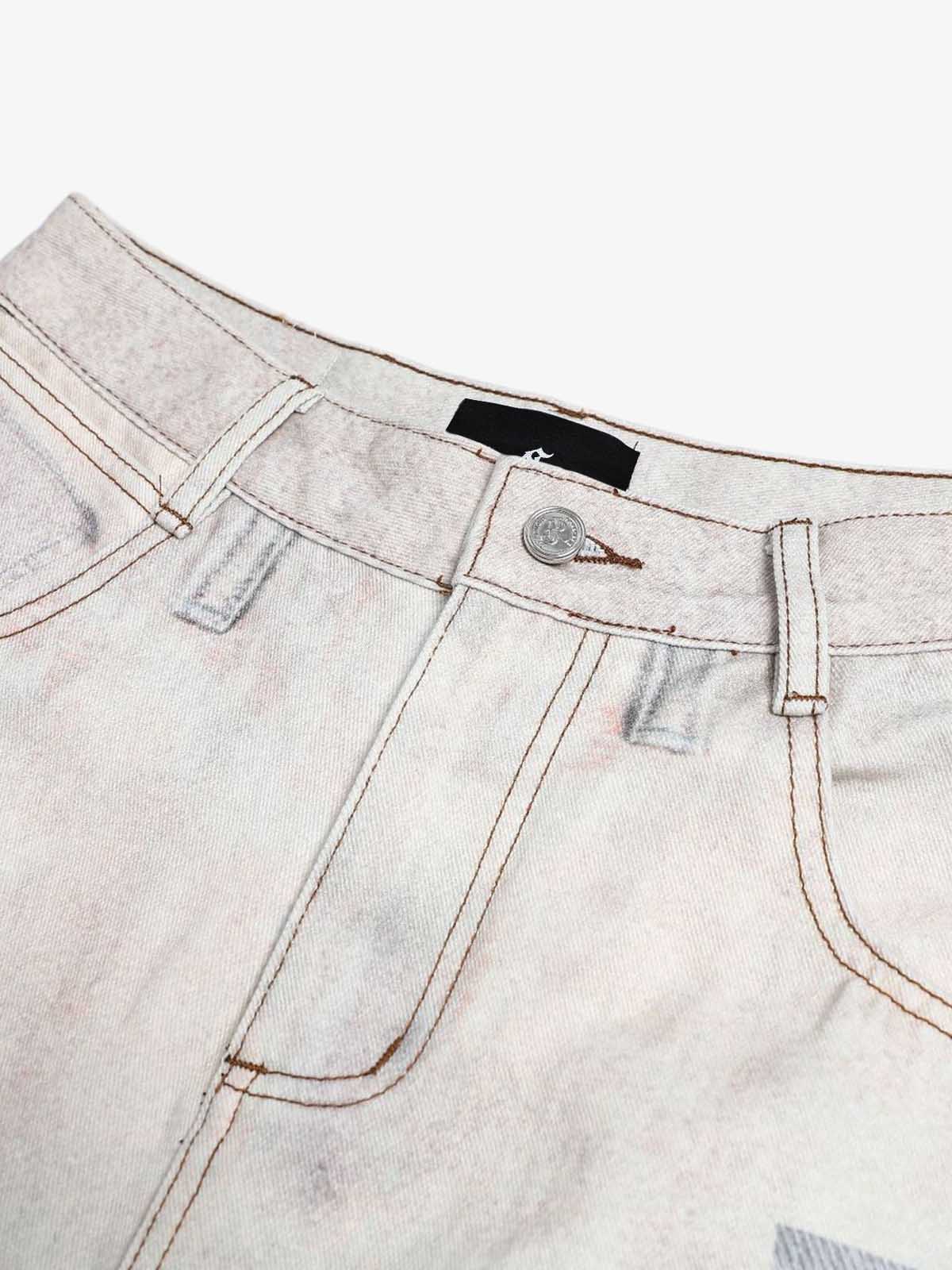 Cotton Patchwork Wide Leg Pants with Equestrian Print and Plaid Details?