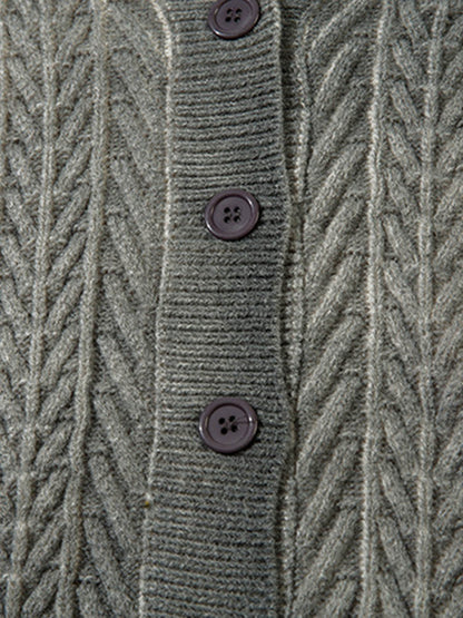 Cable Knit Cardigan Damaged Dirty Dyed Sweater 