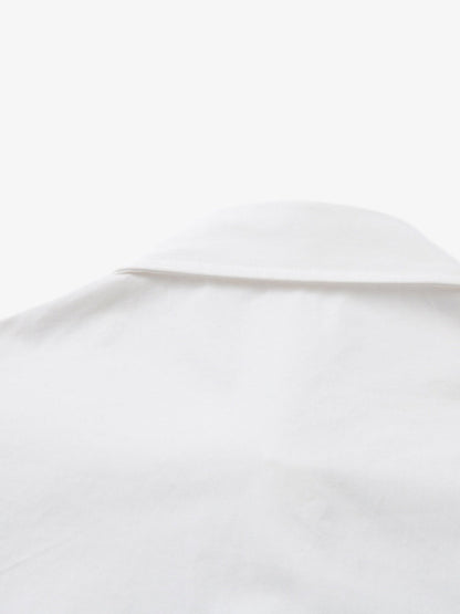 Cotton Blend Short Sleeve Shirt with Black Flame Print Long Sleeve Insert, Stylish Contrast Design for Men and Women?