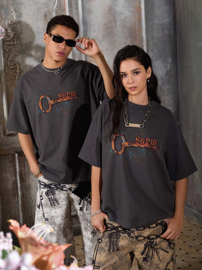 Supermade Rusty Metal Key Print T-Shirt?