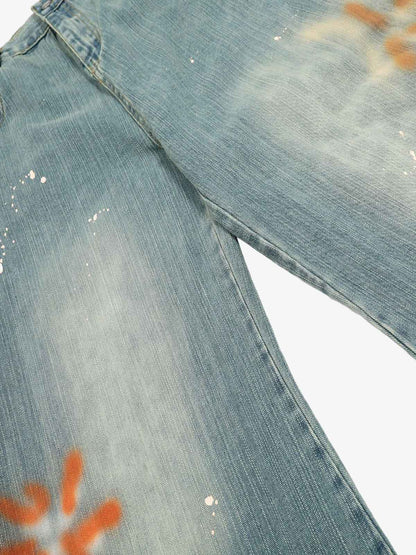 Washed Slub Machete Dye Jeans 