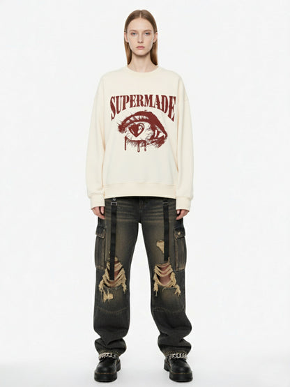 Eye-catching Graphic Crewneck Sweatshirt for Casual Wear 