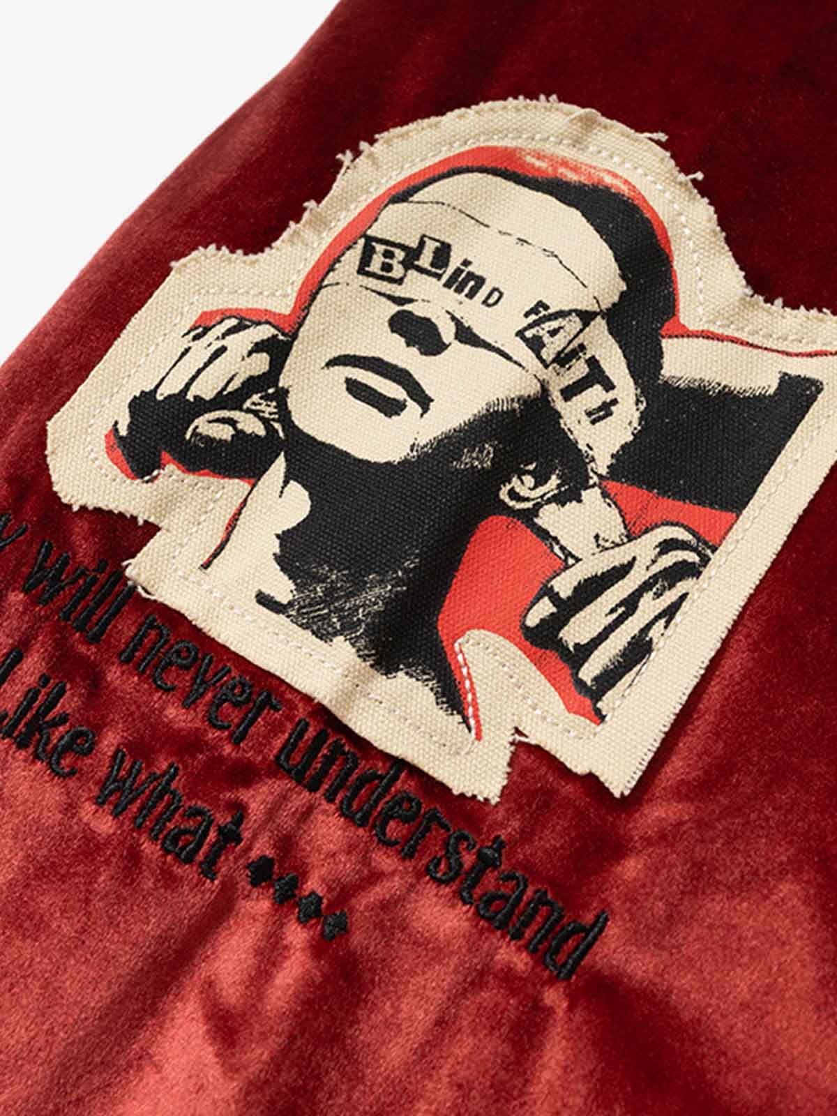 Stylish Contrast Sleeve Baseball Jacket with Unique Graphic Design 