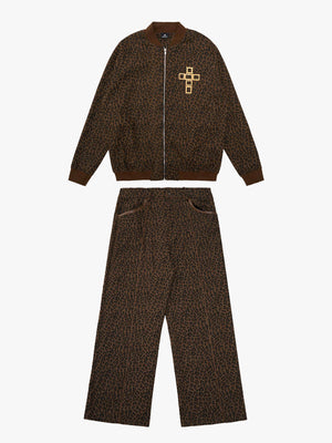 SUPM Letter Graffiti Cross Frame Leopard Print Set 