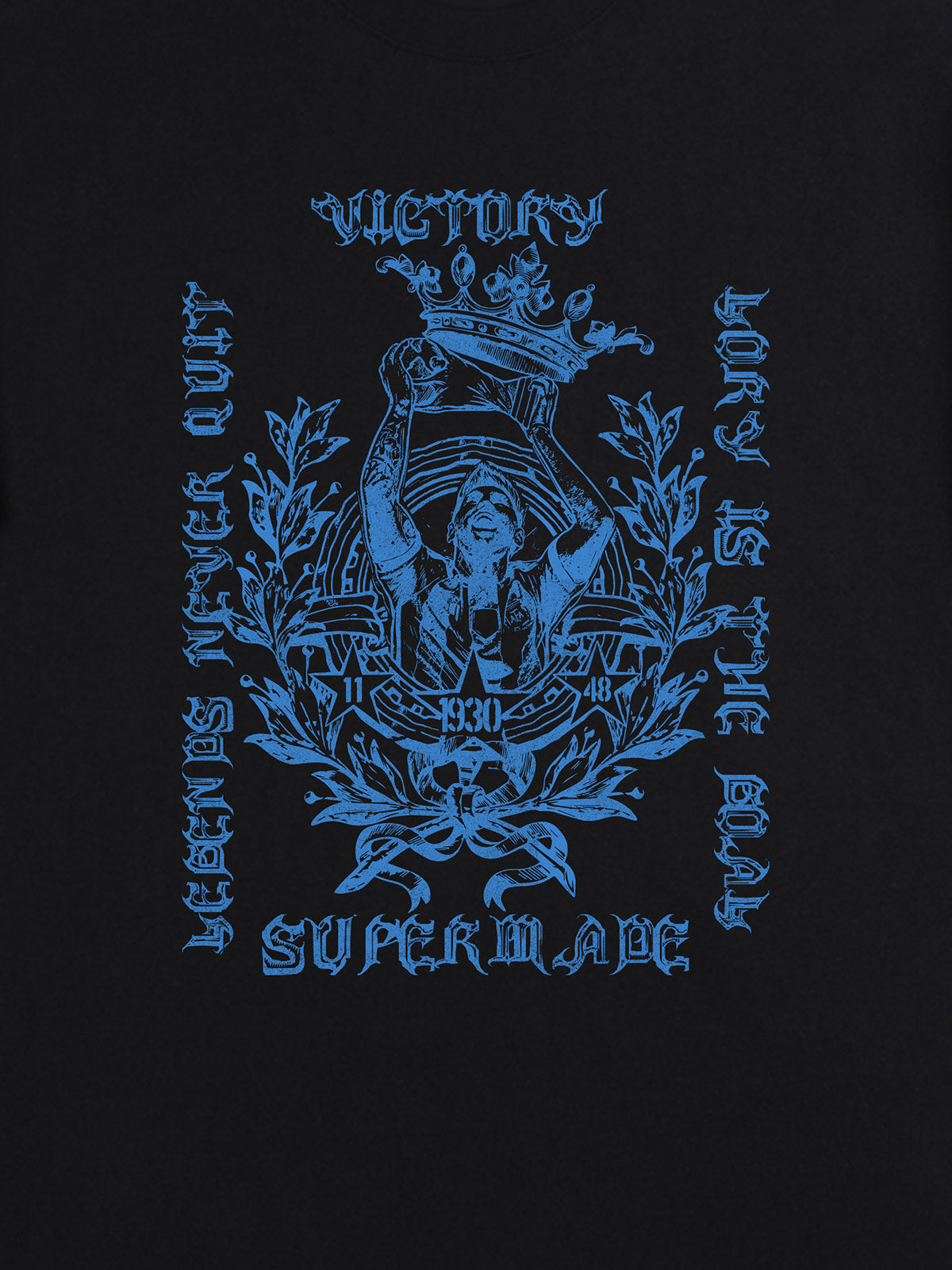 Cotton Graphic Print T-Shirt with Victory Legend Design 