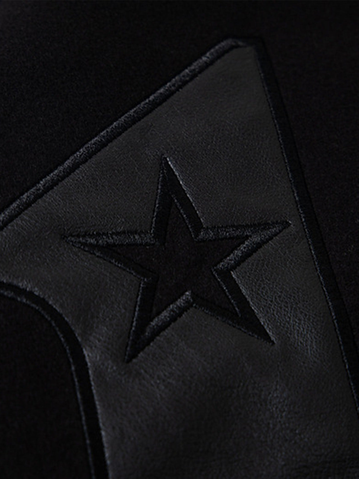 Stylish Black Bomber Jacket with Unique Leather Patch Design for Men 