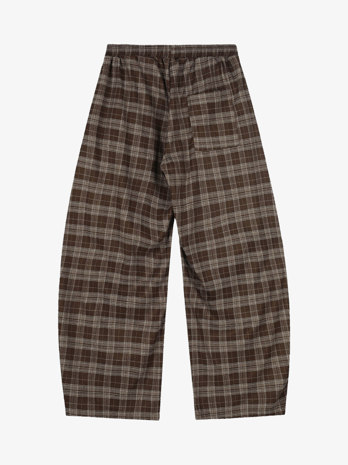 Plaid Wide-Leg Pants With Embroidered Logo for Casual Style 