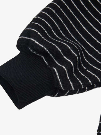 Cotton Blend Striped Hoodie with Embroidered "Made" Design for Men and Women 