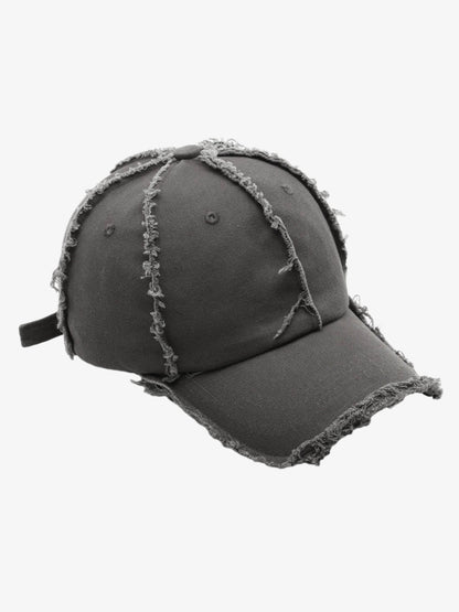 Cotton Baseball Cap with Frayed Edges - Vintage Distressed Dad Hat for Men and Women?