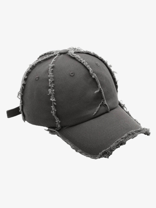 Cotton Baseball Cap with Frayed Edges - Vintage Distressed Dad Hat for Men and Women?