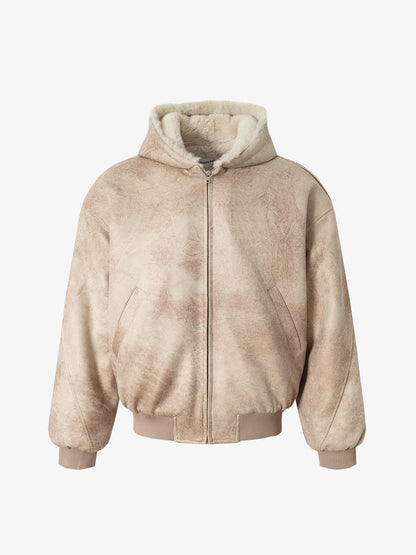 Winter-Ready Corduroy Jacket with Faux Fur Trim for Men 