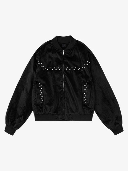 Stylish Embellished Bomber Jacket for Women - Perfect for Fall and Winter Outfits 