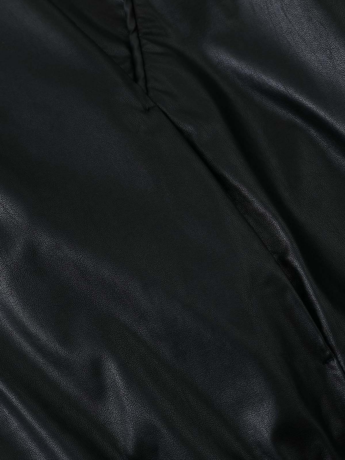 Stylish Black Puffer Jacket with High Neck and Bubble Sleeves for Women 