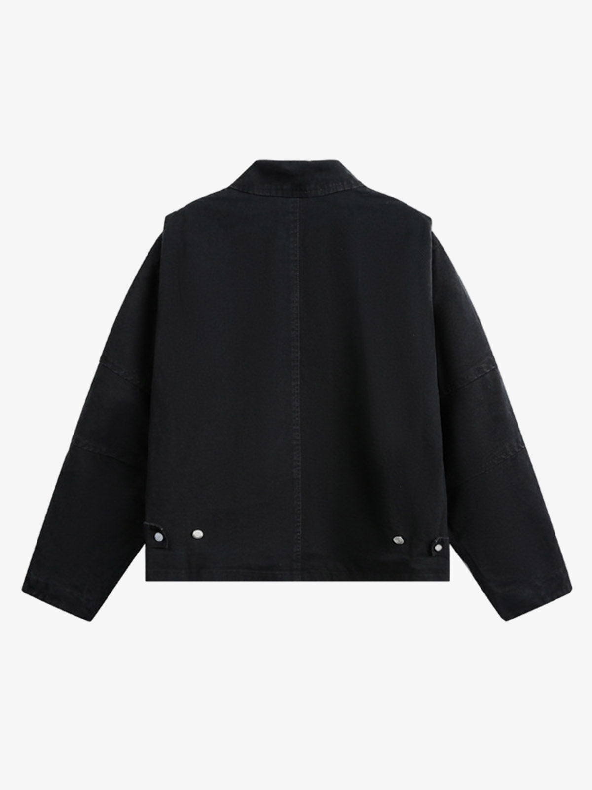 Zip Front Shirt Collar Boxy Jacket
