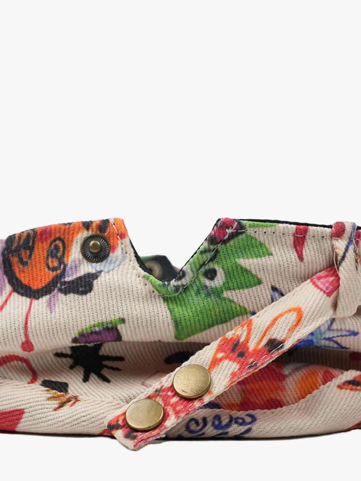 Cotton Embroidered Floral Flat Cap for Women - Black and Cream Design?