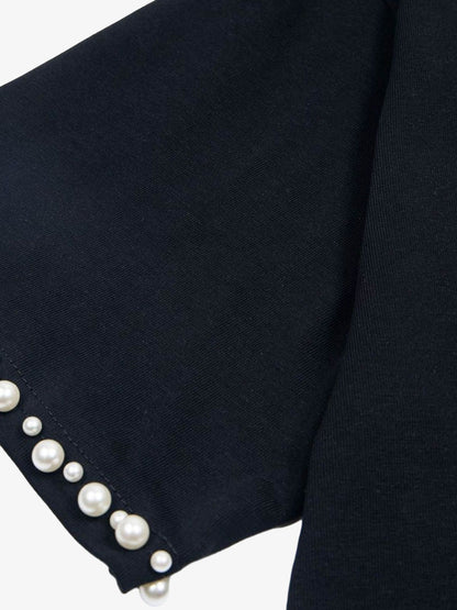 Elegant Pearl-Embellished Oversized T-Shirt 