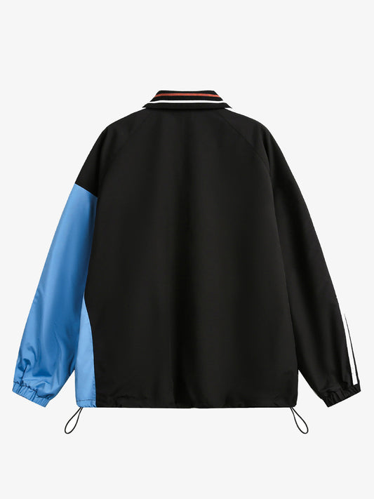 Retro Contrast Color Stitching Jersey Jacket 