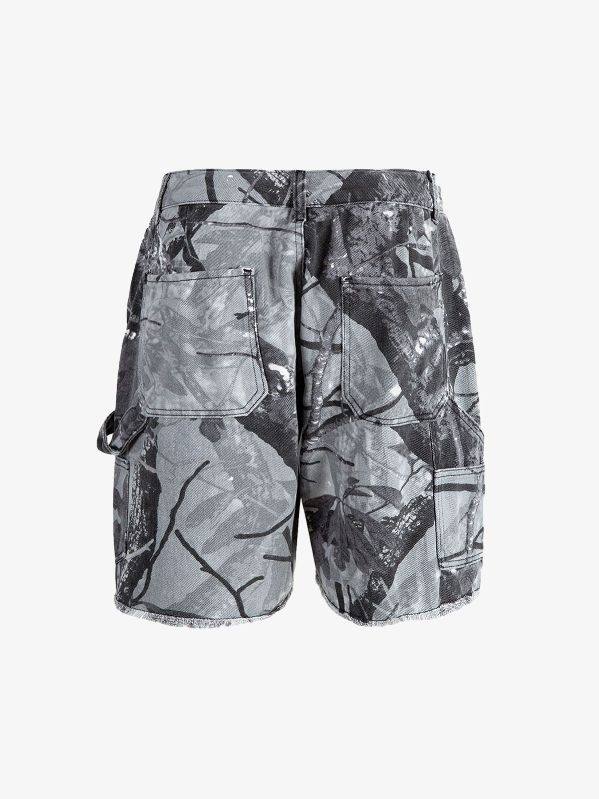 Thesupermade Retro Distressed Camouflage Workwear Hip-Hop Shorts 