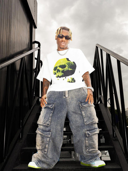 Thesupermade Wide Leg Multi-Pocket Straight Leg Loose Jeans - 1666 