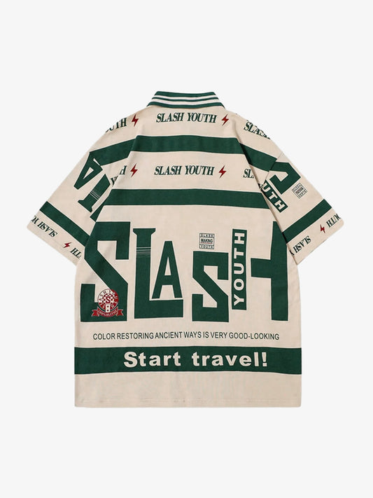 Thesupermade Contrast Color Slash Polo Shirt -1208 