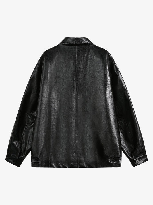 Retro Motorcycle PU Leather Jacket 