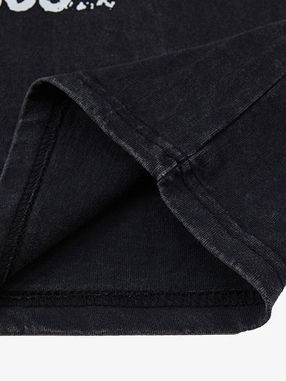 Retro Washed Letter Print Vest 