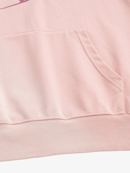 Heavy Washed Letter Print Hoodie 