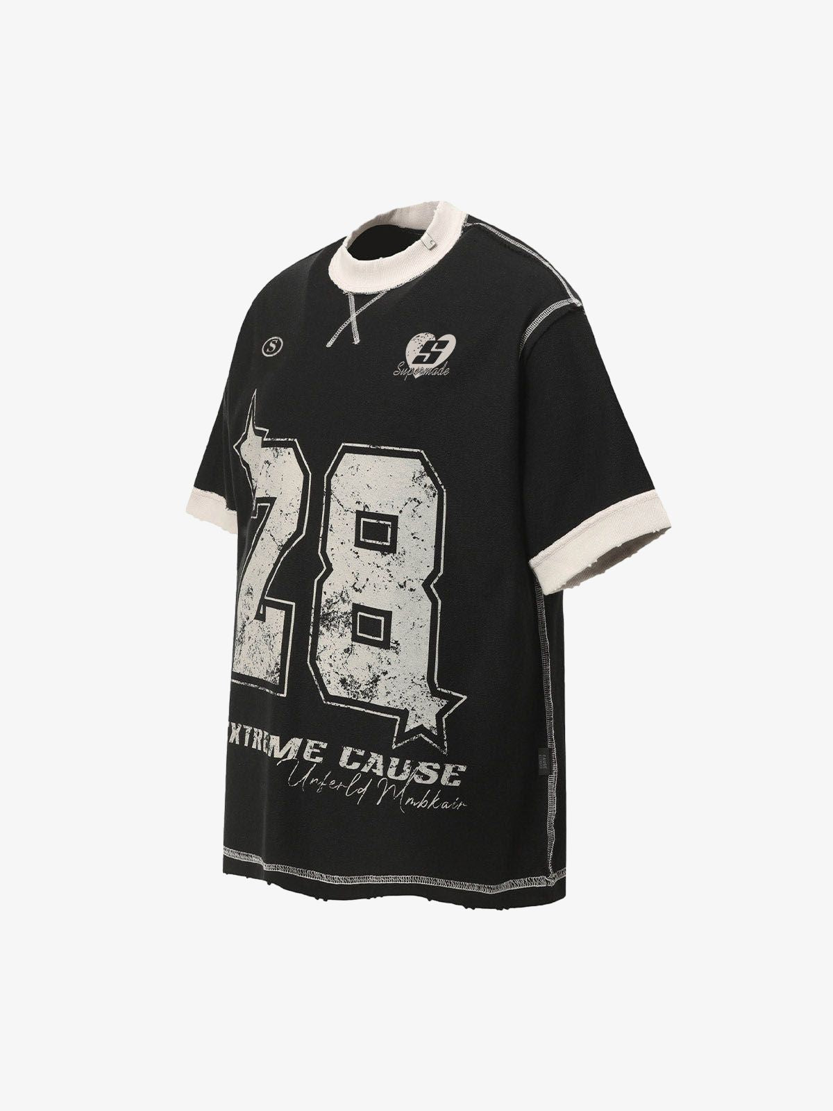 Distressed NO. 28 Jersey T-Shirt 