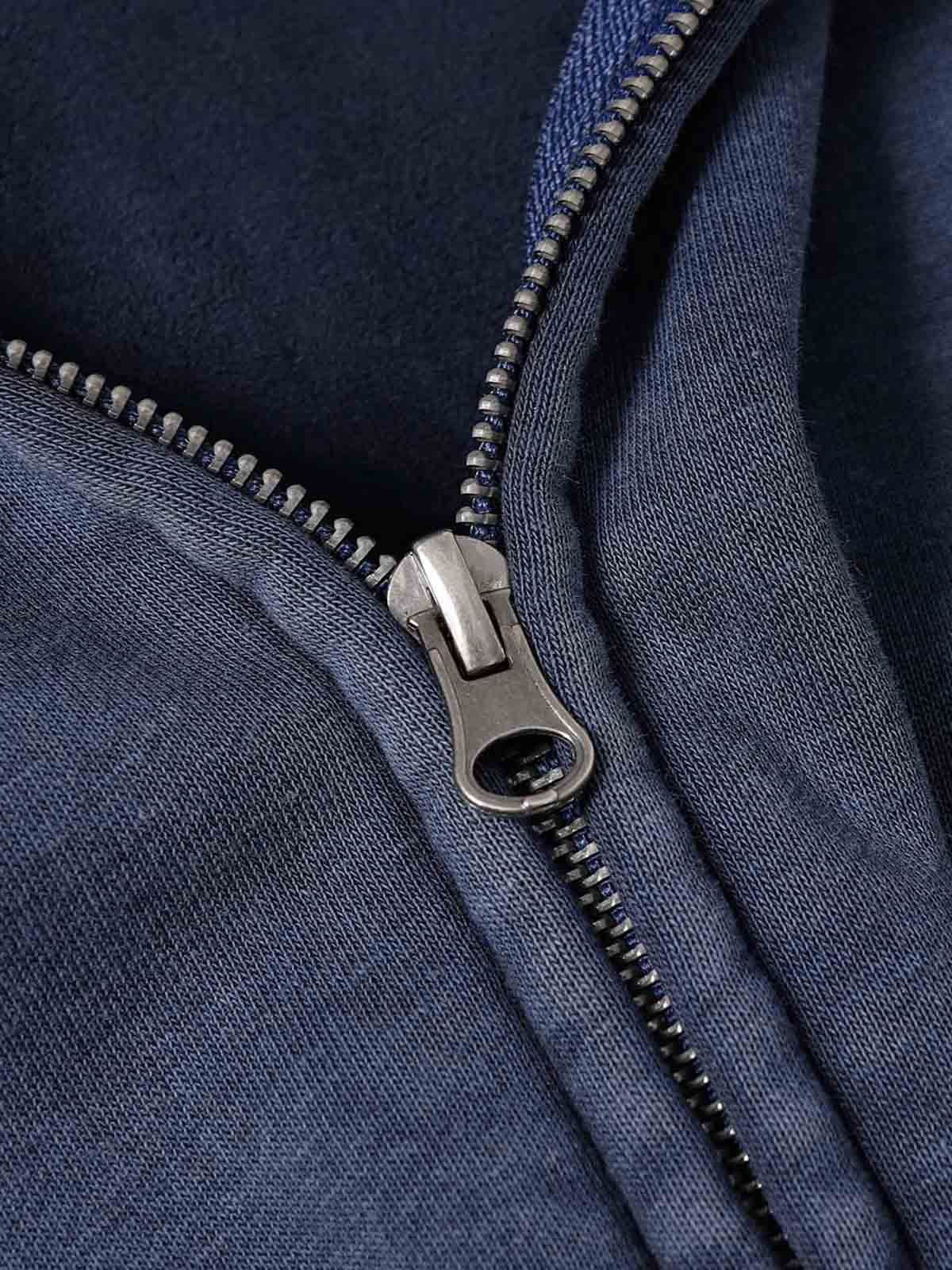 Wasteland Style Washed Zipper Up Sweatshirt 