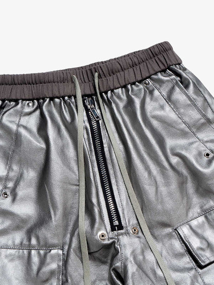 RO Style Matte Coated Leather Baggy Trousers - 2339 