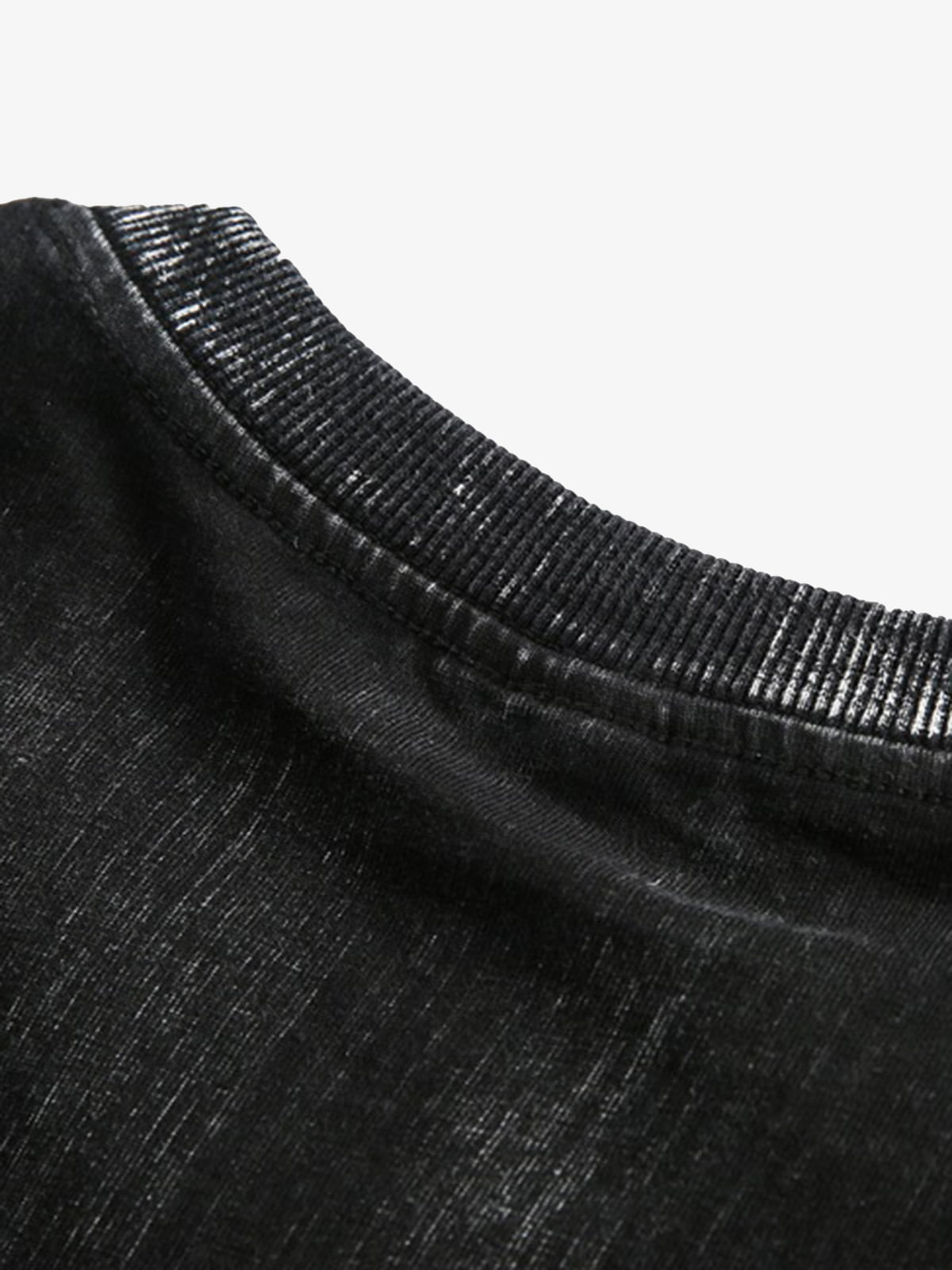 Distressed Embroidered Letter T-Shirt 