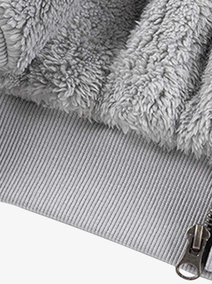 Thesupermade Camouflage Fleece Hooded  Jacket 